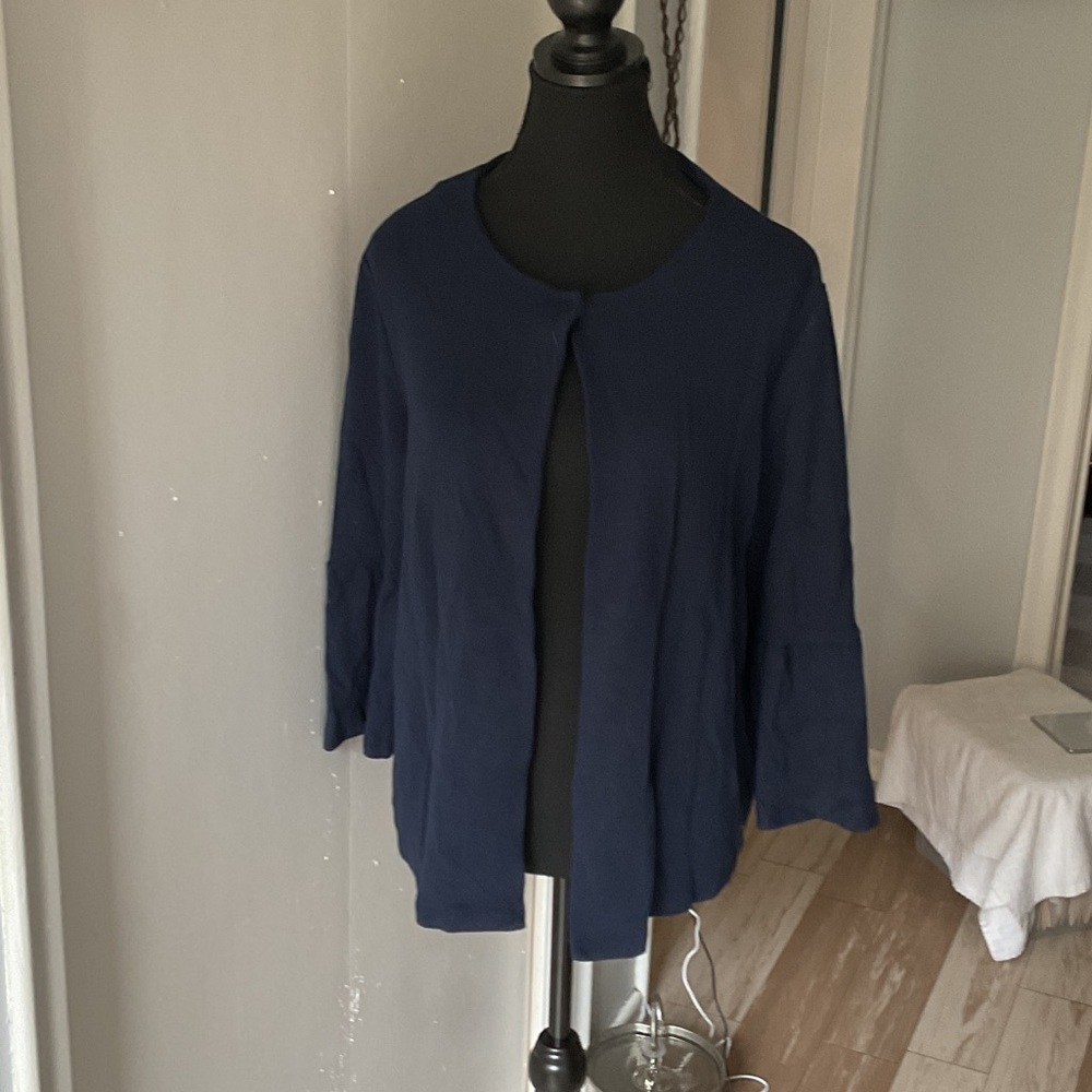 P359. Olsen Navy Blue Open Front Cardigan